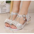 SE1956W summer princess sandals bling little girls sandals hook&loop